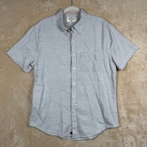 The Normal Brand Mens Grey Micro Stripe Short Sleeve Button Down Shirt Size M